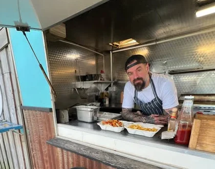 Nick Coetzer at the hatch of the UP•ROOTED truck